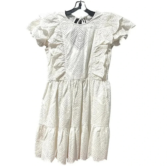 SEA Vienne Open Back Cutout Ruffle Sleeves Dress Size Medium NWT - Picture 3 of 11